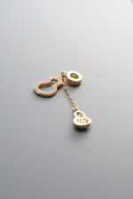 925 Sterling Silver-Gold Plated-Zircon Gourd Pendant-38mm - Image 4