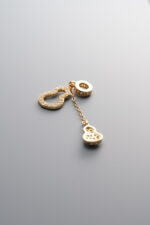 925 Sterling Silver-Gold Plated-Zircon Gourd Pendant-38mm - Image 4