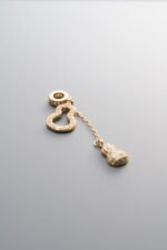 925 Sterling Silver-Gold Plated-Zircon Gourd Pendant-38mm - Image 2