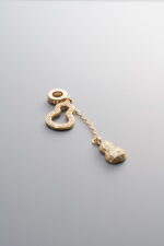 925 Sterling Silver-Gold Plated-Zircon Gourd Pendant-38mm - Image 2