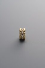 925 Sterling Silver-Gold Plated-Zircon Rondelle Bead-6mm - Image 3