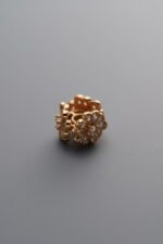 925 Silver-Gold Plated-Zircon Flower Circle Bead-7mm