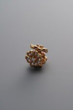 925 Silver-Gold Plated-Zircon Flower Circle Bead-7mm - Image 2