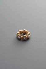 925 Sterling Silver-Gold Plated-Pearl Floral Wreath Bead-7mm - Image 2