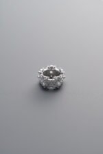 925 Sterling Silver-Bright-Zircon Snowflake Pattern Ring Bead-7mm - Image 2