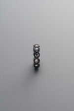 925 Sterling Silver-Black Plated-Zircon Snowflake Pattern Ring Bead-8mm - Image 3