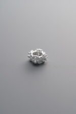 925 Silver-Plain-Zircon Snowflake Pattern Circle Bead-5mm