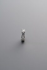 925 Sterling Silver-Bright-Zircon Snowflake Pattern Circle Bead-6mm - Image 3