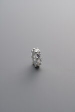 925 Sterling Silver-Bright-Zircon Snowflake Pattern Circle Bead-6mm