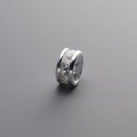 925 Silver-Plain-Zircon Wheel-shaped Bead-6mm