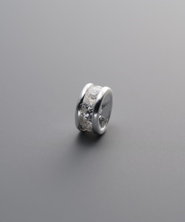 925 Sterling Silver-Bright-Zircon Rondelle Bead-6mm