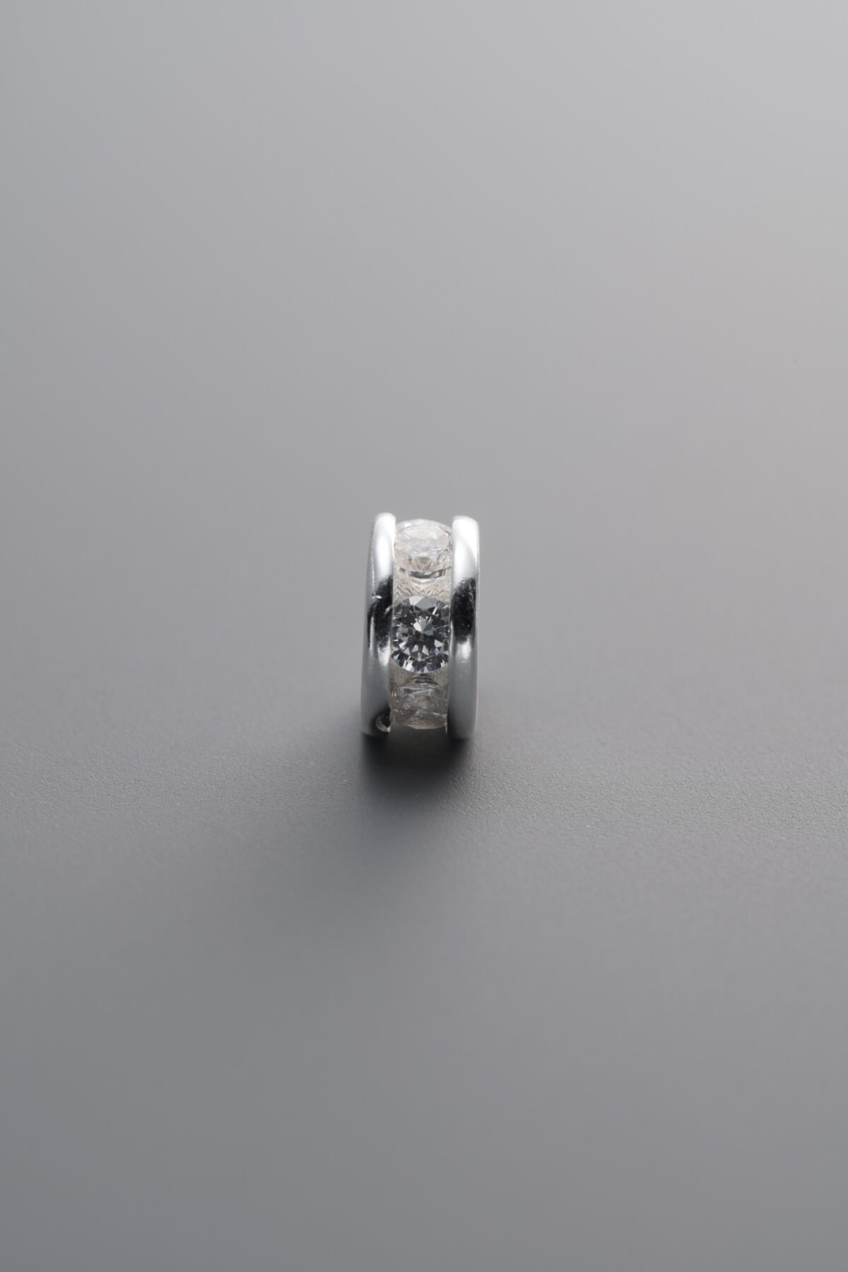 925 Sterling Silver-Bright-Zircon Rondelle Bead-6mm - Image 3