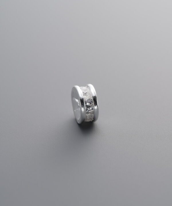 925 Sterling Silver-Bright-Zircon Rondelle Bead-6mm