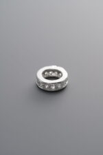 925 Sterling Silver-Bright-Zircon Circle Spacer Bead-8mm - Image 2