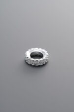 925 Sterling Silver-Bright-Zircon Dainty Flower Spacer Bead-8mm - Image 2