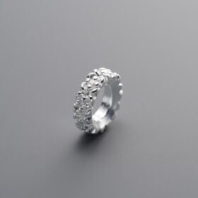 925 Silver-Plain-Zircon Small Flower Spacer-8mm