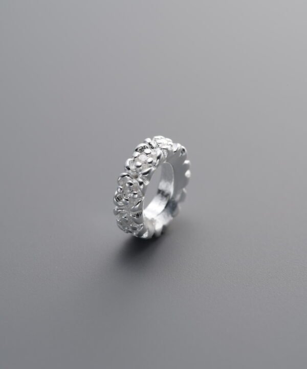 925 Sterling Silver-Bright-Zircon Dainty Flower Spacer Bead-8mm