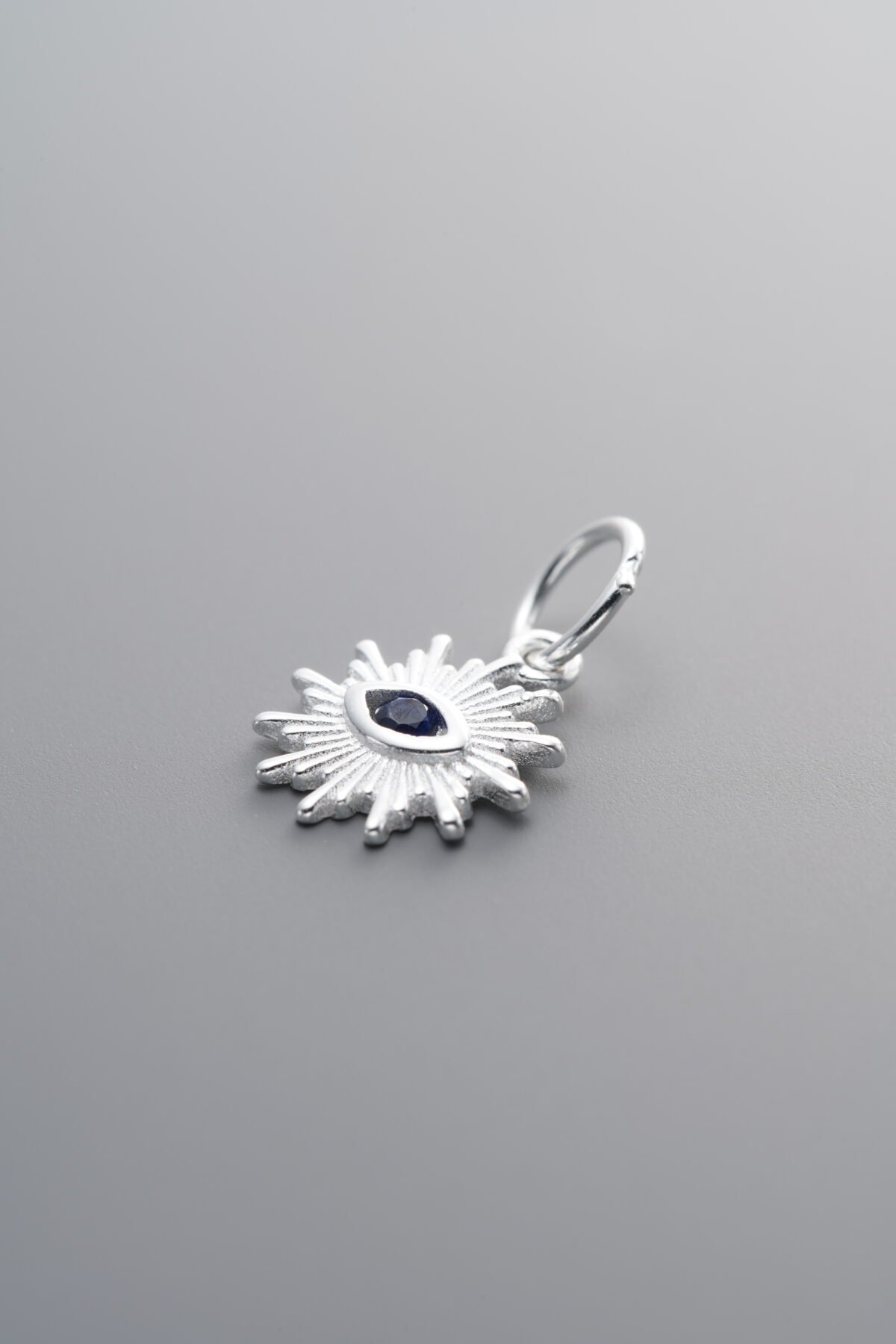 Blue Zircon Evil Eye Pendant