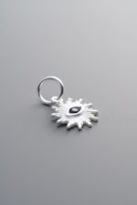 925 Sterling Silver-Bright-Blue Zircon Evil Eye Pendant-12mm