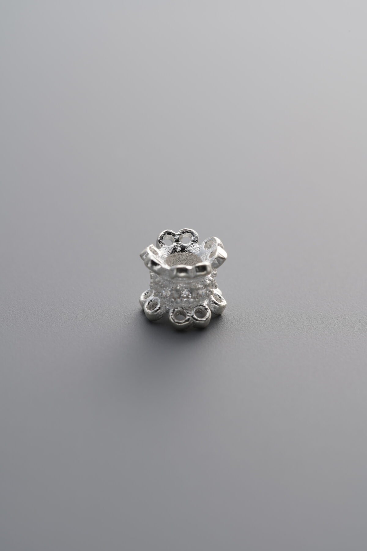 925 Sterling Silver-Bright-Zircon Tapered Spacer Bead-5mm - Image 3