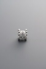 925 Silver-Plain-Zircon Tapered Spacer Bead-5mm - Image 2