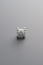 925 Sterling Silver-Bright-Zircon Tapered Spacer Bead-5mm - Image 2