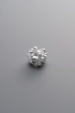 925 Silver-Plain-Zircon Heart Origami Spacer-6mm - Image 4