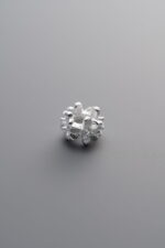 925 Sterling Silver-Bright-Zircon Heart Origami Spacer Bead-6mm - Image 4