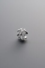 925 Sterling Silver-Bright-Zircon Heart Origami Spacer Bead-6mm - Image 3