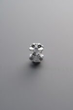 925 Silver-Plain-Zircon Heart Origami Spacer-6mm - Image 2