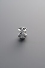 925 Sterling Silver-Bright-Zircon Heart Origami Spacer Bead-6mm - Image 2