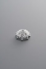 925 Silver-Plain-Zircon Flower Bead Cap-8mm