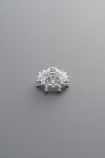 925 Silver-Plain-Zircon Flower Bead Cap-8mm - Image 3