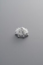 925 Silver-Plain-Zircon Flower Bead Cap-8mm - Image 4