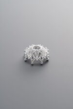 925 Sterling Silver-Bright-Zircon Flower Bead Cap-10mm - Image 3