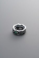 925 Silver-Vintage-Green Zircon Crown Bead-10mm