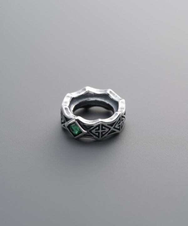 925 Sterling Silver-Antiqued-Green Zircon CRown Bead-10mm