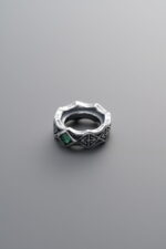 925 Sterling Silver-Antiqued-Green Zircon CRown Bead-10mm