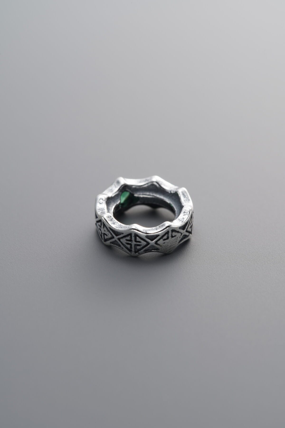 925 Sterling Silver-Antiqued-Green Zircon CRown Bead-10mm - Image 2