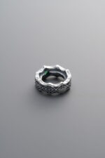 925 Sterling Silver-Antiqued-Green Zircon CRown Bead-10mm - Image 2