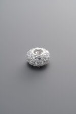 925 Sterling Silver-Bright-Zircon Rondelle Bead-8mm - Image 3