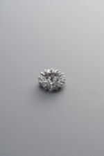 925 Sterling Silver-Bright-Zircon Snowflake Pattern Ring Bead-7mm - Image 4