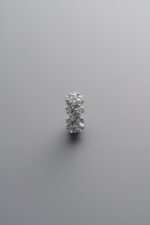 925 Sterling Silver-Bright-Zircon Snowflake Pattern Ring Bead-7mm - Image 3