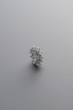 925 Sterling Silver-Bright-Zircon Snowflake Pattern Ring Bead-7mm