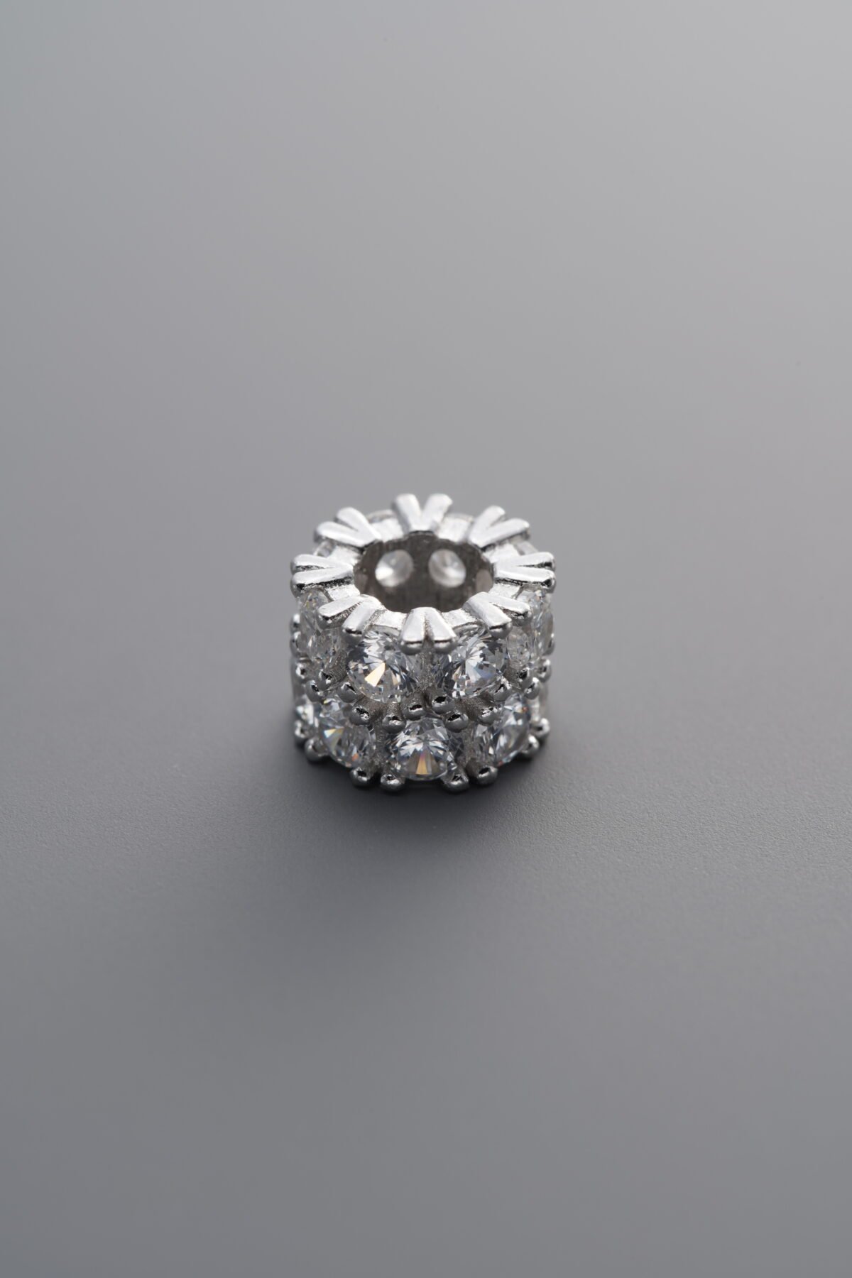 Zircon Double-row Wheel-shaped Bead