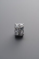 925 Sterling Silver-Bright-Zircon Double-Row Rondelle Bead-7mm - Image 4