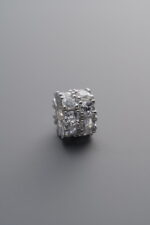 925 Sterling Silver-Bright-Zircon Double-Row Rondelle Bead-7mm - Image 2