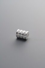 925 Silver-Plain-Zircon Triple-row Wheel-shaped Bead-5mm
