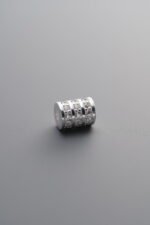 925 Silver-Plain-Zircon Triple-row Wheel-shaped Bead-5mm - Image 3