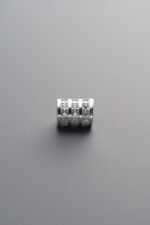 925 Silver-Plain-Zircon Triple-row Wheel-shaped Bead-5mm - Image 2